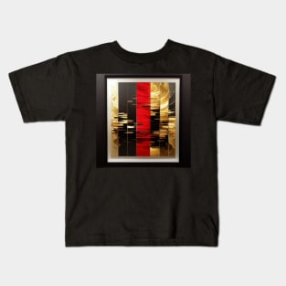 abstract artwork, red gold and black Kids T-Shirt